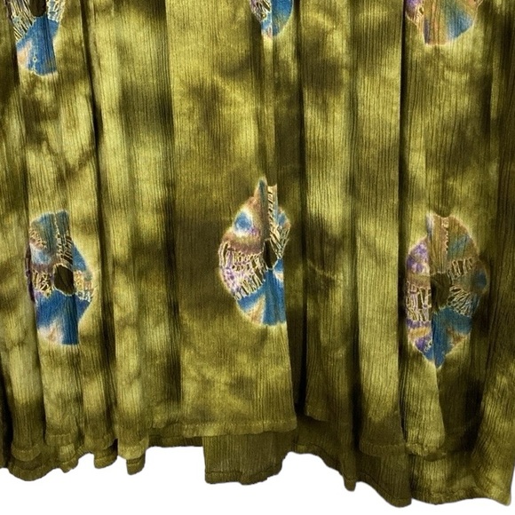 Boutique Olive Moss Green Tie Dye Maxi Dress - Picture 5 of 10